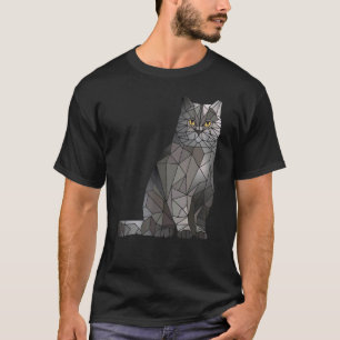 Camiseta Gato British Shorthair Polígono Kitten Geométrico