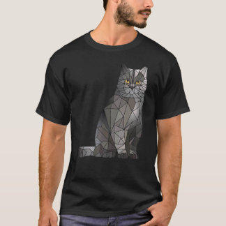 Camiseta Gato British Shorthair Polígono Kitten Geométrico