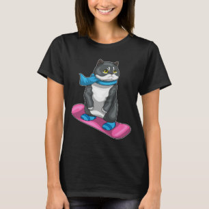 Camiseta Gato British Shorthair Snowboard Esportes de inver