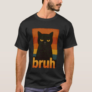 Camiseta Gato Bruh Meme Engraçado Gráfico para Meninos Meni