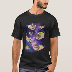 Camiseta Gato Burrito e Gato Taco Espaço Galáxia Meme Tacoc