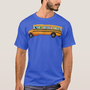 Camiseta Gato, Cachorro E Pato Num Ônibus Escolar Engraçado