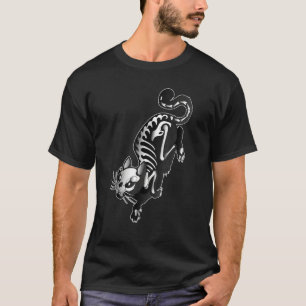 Camiseta Gato Cachorro Esqueletto Halloween Corte Animal