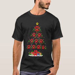 Camiseta Gato Cachorro Pata Árvore de Natal Pijama Cachorri