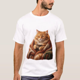 Camiseta Gato Café Aconchegante