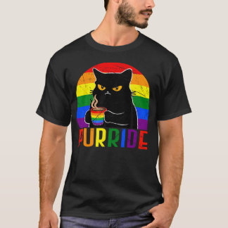 Camiseta Gato Café Bandeira Arco-Íris Aliado Gay Orgulho Lg