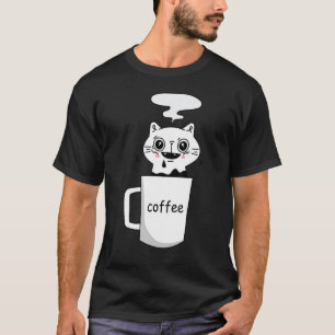 Camiseta Gato Café Cafeína Kitten Cappuccino