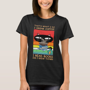 Camiseta gato, café e livros amantes de T-Shirt