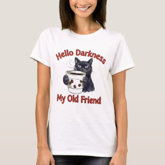Camiseta Gato Café Engraçado Viciado em Cafeína