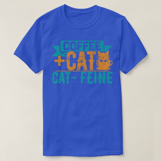 Camiseta Gato + Café Gato Feine Gato Engraçado Gato Vinta (Frente do Design)