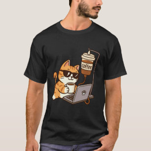Camiseta Gato Café Vida Remota