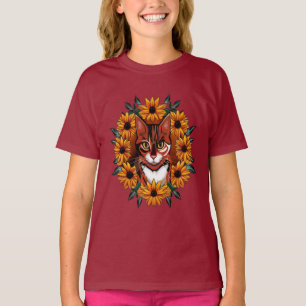 Camiseta Gato Calico Com Susan de Olhos Pretos Estado de Ma
