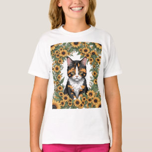 Camiseta Gato Calico de Maryland e Flores Black Eyed Susan