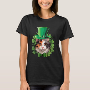 Camiseta Gato Calico Divertido do Dia de São Patrício