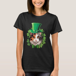 Camiseta Gato Calico Divertido do Dia de São Patrício