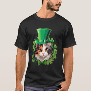 Camiseta Gato Calico Engraçado do Dia de São Patrício