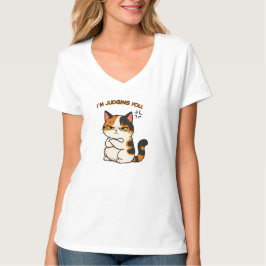 Camiseta Gato Calico Mal-humorado - Estou a julgar-te