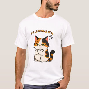 Camiseta Gato Calico Mal-humorado - Estou a julgar-te