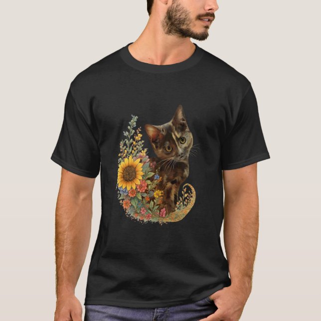 Camiseta Gato Calico Wildflower (Frente)