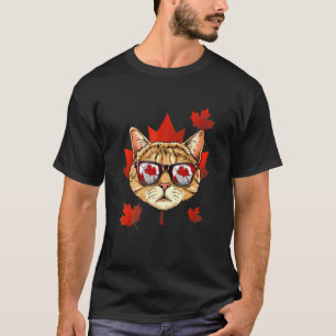 Camiseta Gato Canadense Folha de Bordo Bandeira do Canadá G