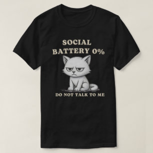 Camiseta Gato Cansado Baixa Energia Design Gráfico