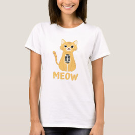 Camiseta Gato cantor bonito - Meow, T-Shirt branco