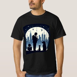 Camiseta Gato, cão, jazz