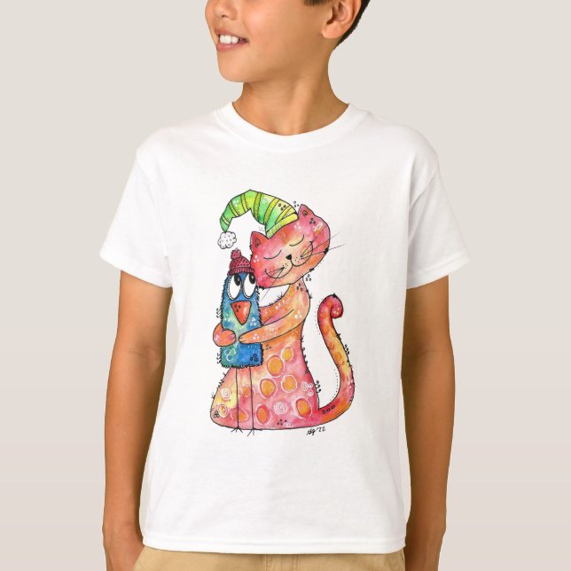 Camiseta Gato Caprichoso Fofo Ama Pássaro (Frente)