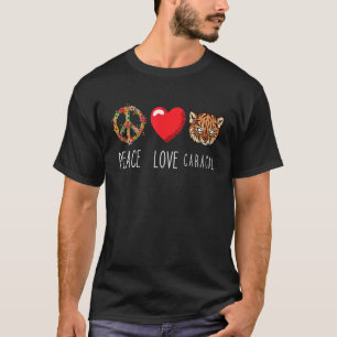 Camiseta Gato Caracal Flores Coração Amor Paz Animal Selvag