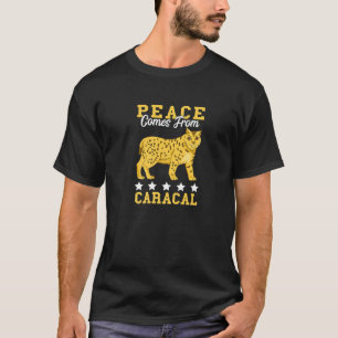 Camiseta Gato Caracal Gato Selvagem Paz Vem de Caracals Lin