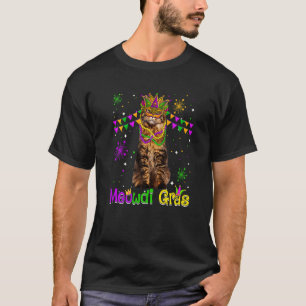 Camiseta Gato Carnaval Felino Gato Maine Coon Máscara de Ca