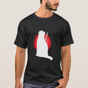 Camiseta Gato carregando Espada de Samurai