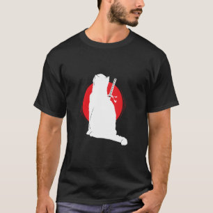 Camiseta Gato carregando Espada de Samurai