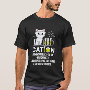 Camiseta Gato Cation Química Amante da Ciência Humor