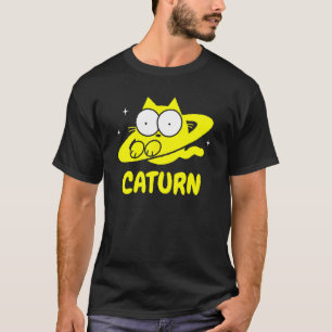 Camiseta Gato Caturno Espaço Saturno Rabisco