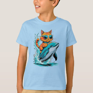 Camiseta Gato cavalgando atrás de uma bosta amistosa!