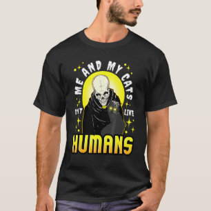 Camiseta Gato Ceifador Introvertido Eu & Meus Gatos Não Gos