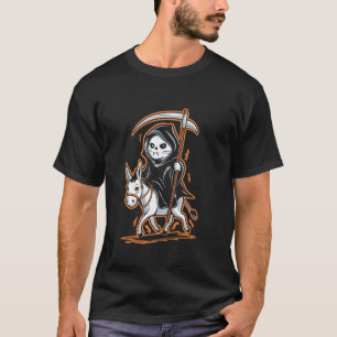 Camiseta Gato Ceifador Montado em Burro - Gato Vintage do D