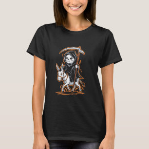 Camiseta Gato Ceifador Montado em Burro - Gato Vintage do D