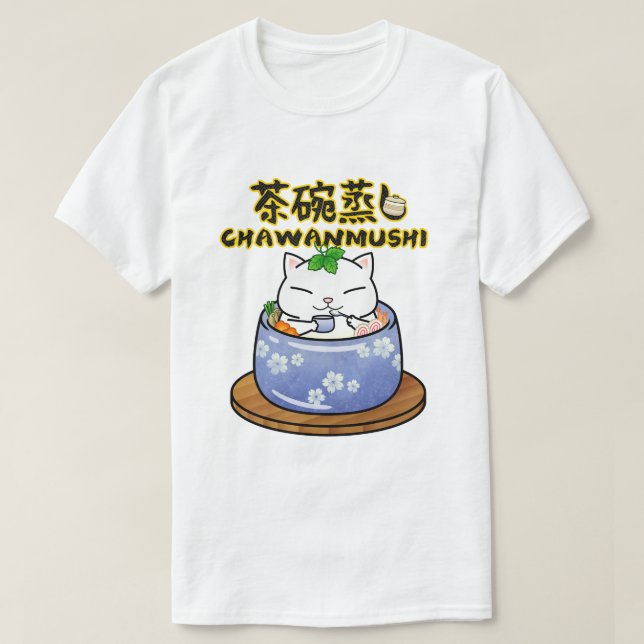 Camiseta Gato Chawancogi, Comida japonesa (Frente do Design)