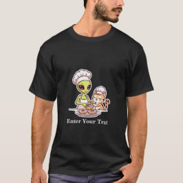 Camiseta Gato Chef Alien Donut Design Kawaii