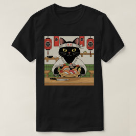 Camiseta Gato Chef de Sushi