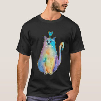 Camiseta Gato Chefe e Pássaro, Mestre do Equilíbrio, Animal