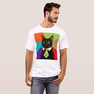 Camiseta Gato-chefe na gravata