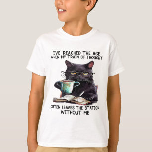 Camiseta Gato, cheguei à idade quando pensava no meu trem