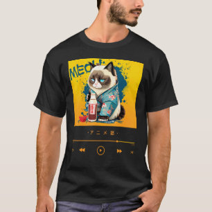 Camiseta Gato Chibi Tradicional Japonês de Quimono