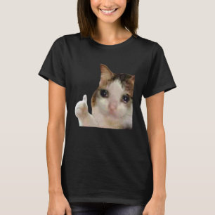 Camiseta Gato Chorando Polegar Para Cima Gato Chorando Pole