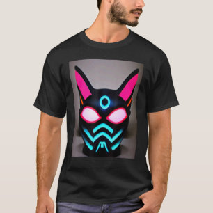 Camiseta Gato Ciber Punk Estranho Homens Mulheres Meninos M