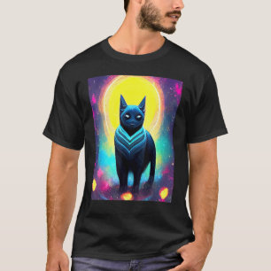 Camiseta Gato Ciber Punk Estranho Homens Mulheres Meninos M