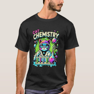 Camiseta Gato Cientista Química Ciência Estudante Felino Am